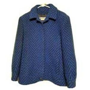 Vintage Pendleton Made in USA Blue Black Chevron Womens Waist Coat Size 6